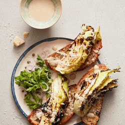 Grilled Hispi Caesar Salad With Parsley And Shallot Salad vegoish Thomasina Miers