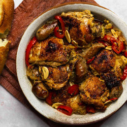 Chicken Scarpariello (braised Chicken With Sausage And Peppers)