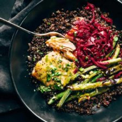 Perfect Baked Salmon With Lentils And Lemon Herb Sauce