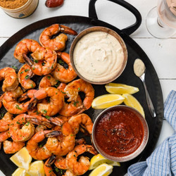 Roasted Shrimp Cocktail With Two Dipping Sauces