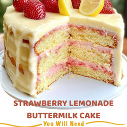 Strawberry Lemonade Buttermilk Cake