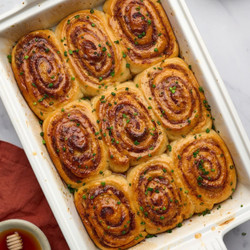 Chorizo &amp; Manchego Hot Honey Morning Buns