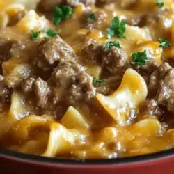 Easy Crockpot Cheesy Beef And Noodles