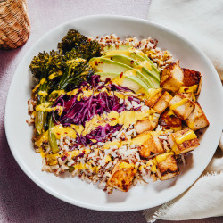 Roasted Tofu Grain Bowls With Miso-tahini Sauce