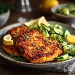 Chicken Schnitzel With Cucumber Salad