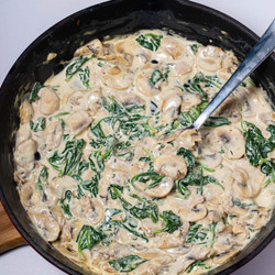 Creamed Spinach And Mushrooms