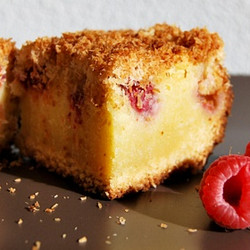 Blondie Met Witte Chocolade En Frambozen
