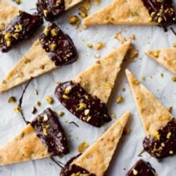 Salted Chocolate Pistachio Shortbread