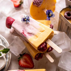 Creamy Strawberry Mango Popsicles