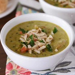 Curried Lentil And Sausage Soup With Toasted Almonds