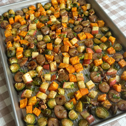 Fall Chicken Sausage Sheet Pan Meal