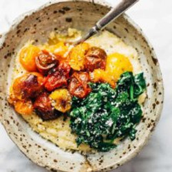 Roasted Tomatoes With Goat Cheese Polenta