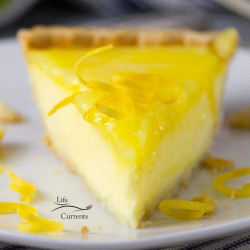 Grandma’s Lemon Custard Pie With Lemon Curd Topping