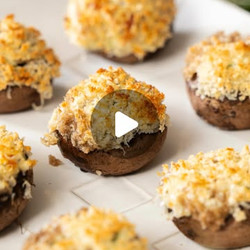 Boursin Stuffed Mushrooms With Crispy Topping