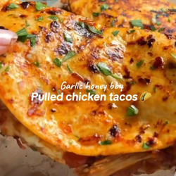 Garlic Honey Barbecue Pulled Chicken Tacos