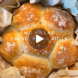 No Knead Crusty Bread Rolls