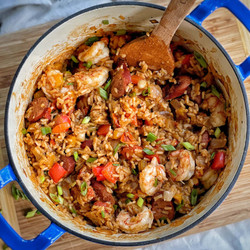 One Pot Sausage, Shrimp And Rice