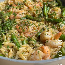 One Pan Lemon Pepper Shrimp Orzo