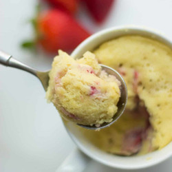 Strawberry Almond Flour Mug Cake