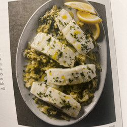Braised Halibut with Leeks and Mustard