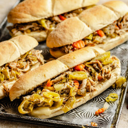 Slow Cooker Italian Chicken Sandwiches
