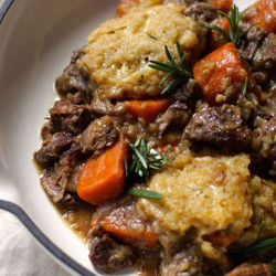 Slow Cooker Beef And Wine Stew With Cheesy Dumplings