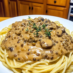 Protein-Packed Lentil and Mushroom Stroganoff