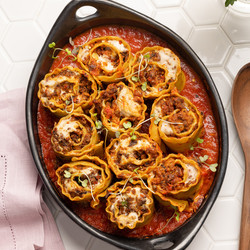 Pinwheel Lasagna With Lentil Walnut Meat