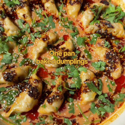 One-pan Baked Dumpling Dinner