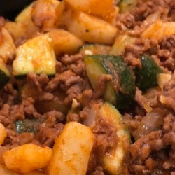 Beefy Potato Zucchini Dinner