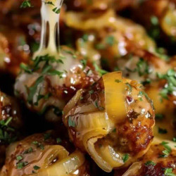 Slow Cooker French Onion Meatballs