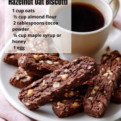 Hazelnut Cocoa Oat Biscotti