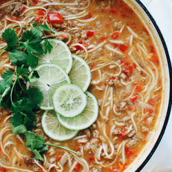 Thai Coconut Turkey Noodles