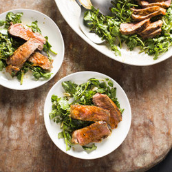 Pan-seared Steak With Smoky Miso Butter And Watercress Salad