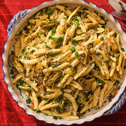 Cavatelli With Roasted Artichokes and Preserved Lemon