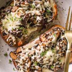 Cheesy Mushroom Toast With Garlic &amp; Thyme