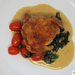 Crispy Chicken Thighs With Sherry Butter Sauce