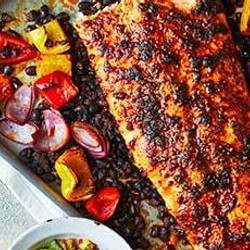 Blackened Roast Salmon With Avocado &amp; Mango Salsa
