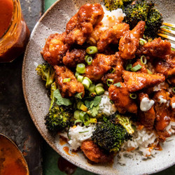 Sheet Pan Honey Buffalo Chicken With Broccoli