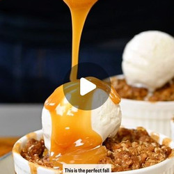 Caramel Apple Crumble With Vanilla Ice Cream