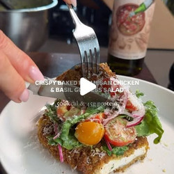Crispy Baked Parmesan Chicken With Basil Goddess Salad