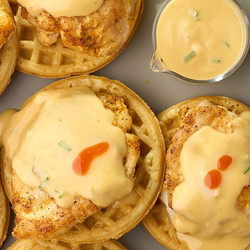 Chicken &amp; Waffles With Savory Maple Chicken Sauce