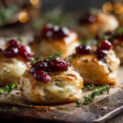 Cranberry Brie Puff Pastry Bites