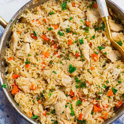 Easy Chicken Rice Pilaf Recipe (video)