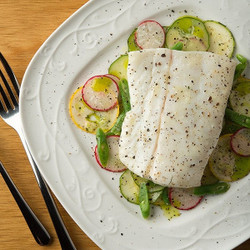 Butter Poached Fish With Seasonal Salad