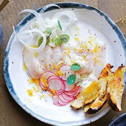 Kingfish And Fennel Crudo With Citrus And Riesling Vinaigrette Recipe