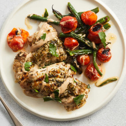 Sheet-pan Chicken And Tomatoes With Balsamic Tahini