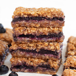 4 Ingredient No Bake Healthier Blueberry Oatmeal Bars
