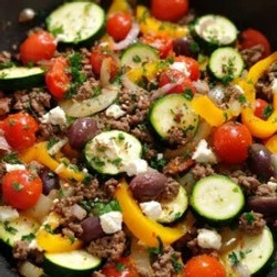 Mediterranean Ground Beef Stir Fry Easy One Pot