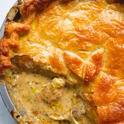 Chicken and leek pie